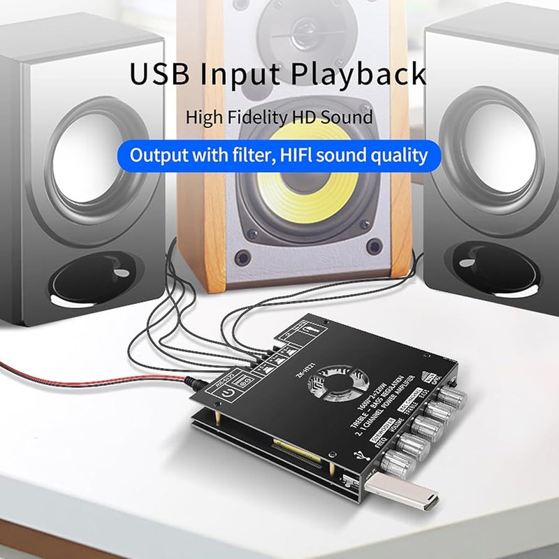 لوحة مكبر صوت ZK HT21 2 1 قناة بقوة 320 واط مع مكبر صوت فرعي ومروحة صامتة لمكبرات الصوت المنزلية DIY - Image 1